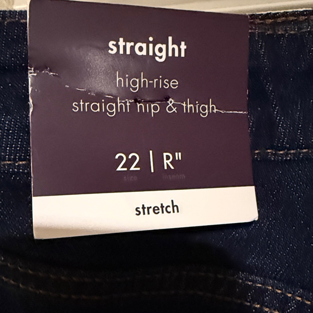 Dark Blue Straight Wide-Leg Jeans with Frayed Hem - Picture 4 of 9